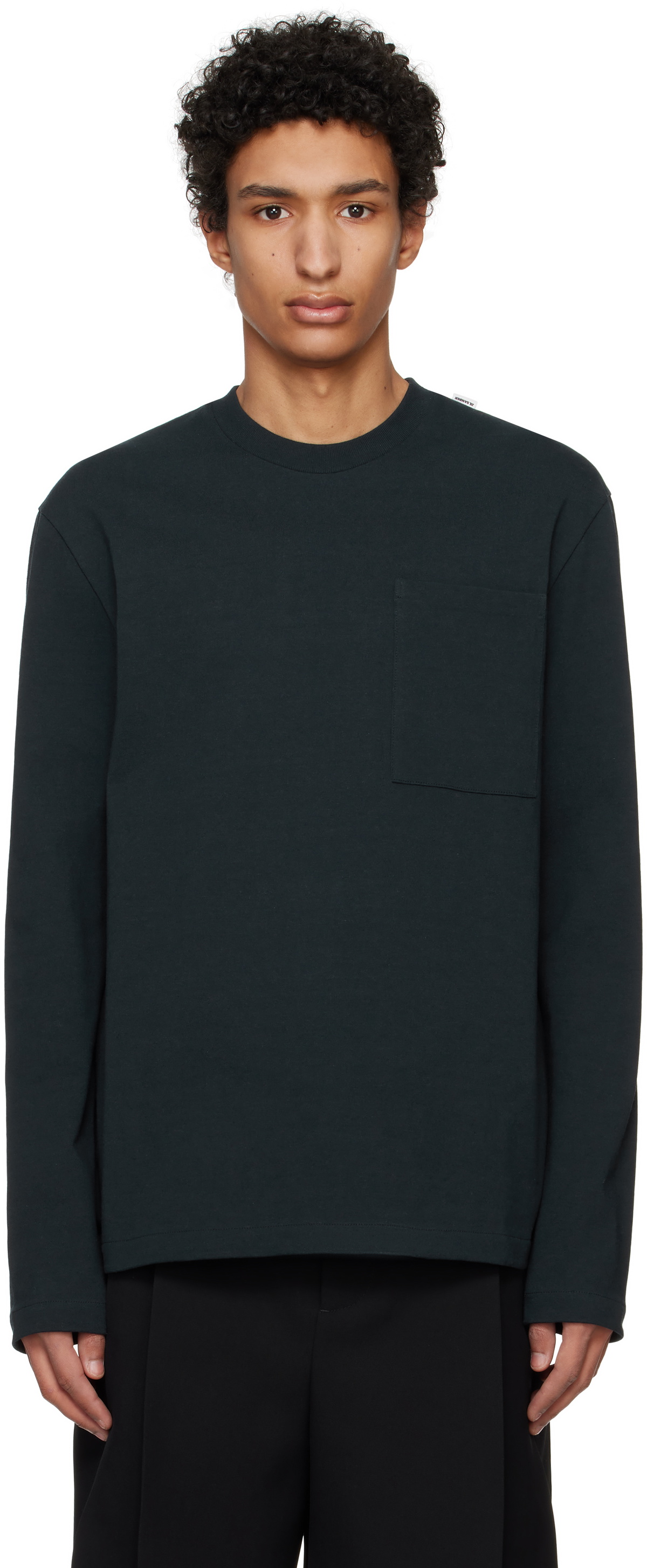 Jil Sander Navy Logo Flag Long Sleeve T-shirt Jil Sander