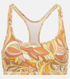 Tory Sport Printed racerback sports bra