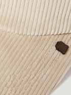 Brunello Cucinelli - Leather-Trimmed Cashmere and Silk-Blend Corduroy Baseball Cap - Neutrals