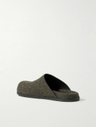 Rick Owens - Granola Melton Wool Mules - Green