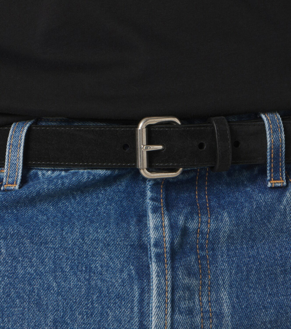 The Row Geo suede belt