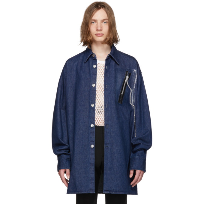 Photo: Raf Simons Navy Denim Zipper Big Shirt