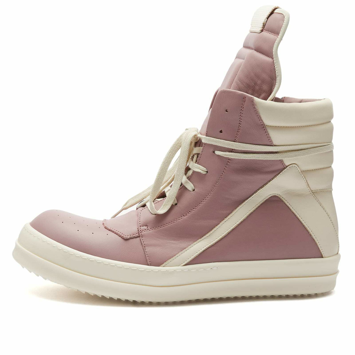 Rick Owens Men's Geobasket Sneakers in Dusty Pink/Milk Rick Owens