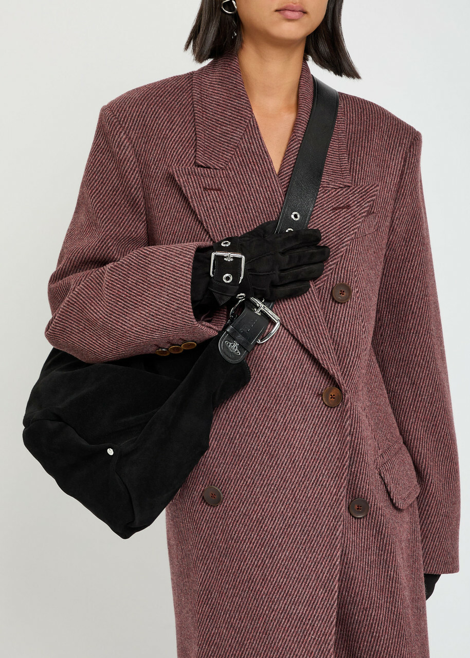 Vivienne Westwood Belt Buckle Suede Gloves Black