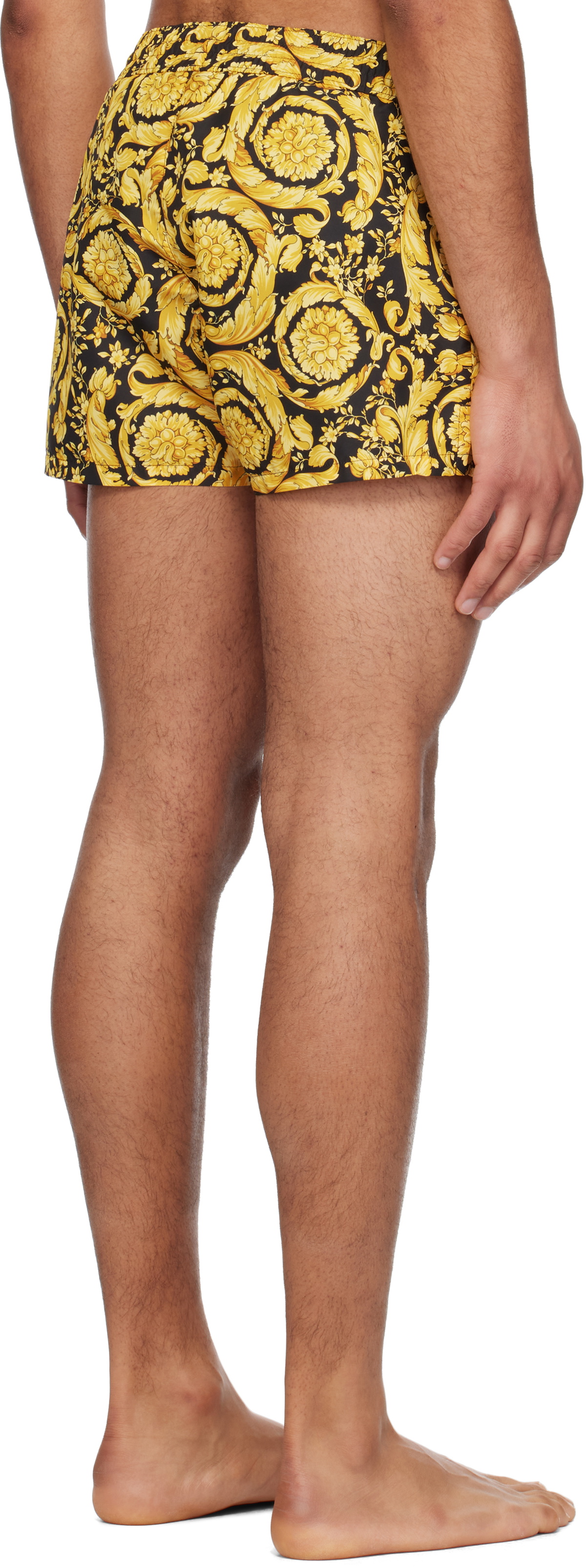 Versace Underwear Yellow & Black Barocco Swim Shorts