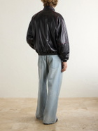 Balenciaga - Logo-Embossed Leather Jacket - Black