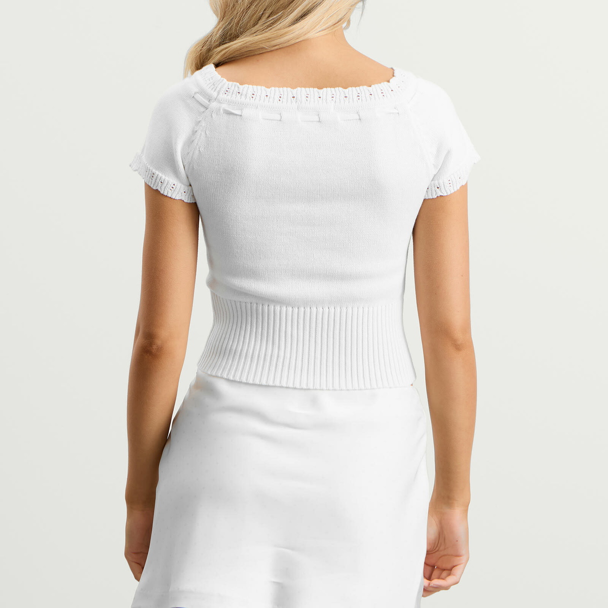 My Mum Made It Women's Lace Knit Top in White