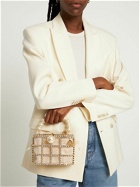 ROSANTICA Holli Crystal & Pearl Box Top Handle Bag
