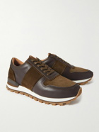 Mr P. - Panelled Suede Sneakers - Green