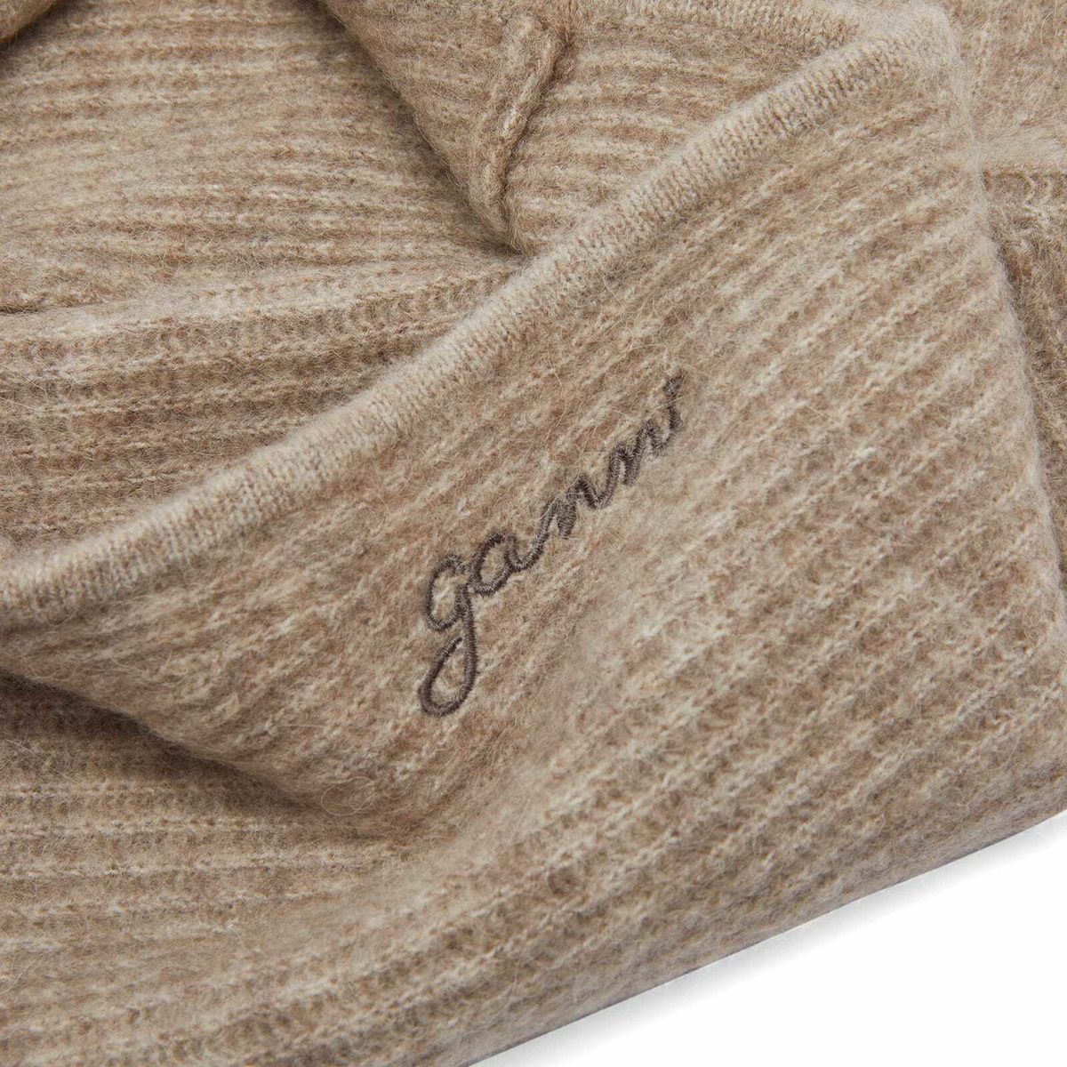 GANNI Women's Soft Wool Balaclava in Almond Milk GANNI