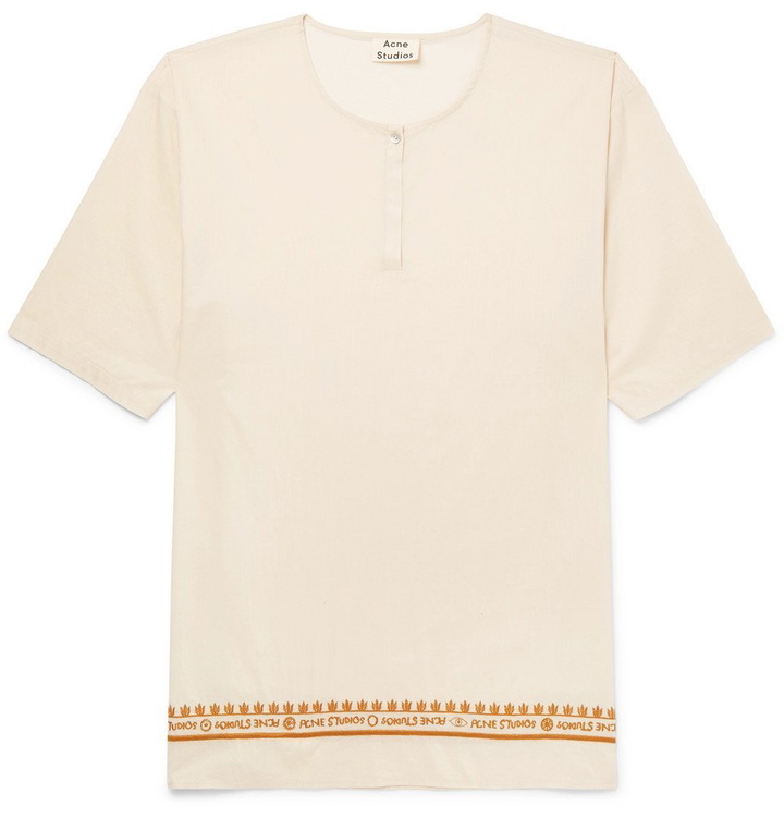 Photo: Acne Studios - Ringoh Embroidered Cotton-Poplin Shirt - Men - Cream