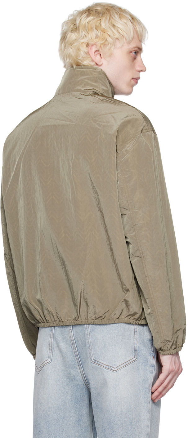 Emporio Armani Taupe & Multicolor Chevron Reversible Jacket
