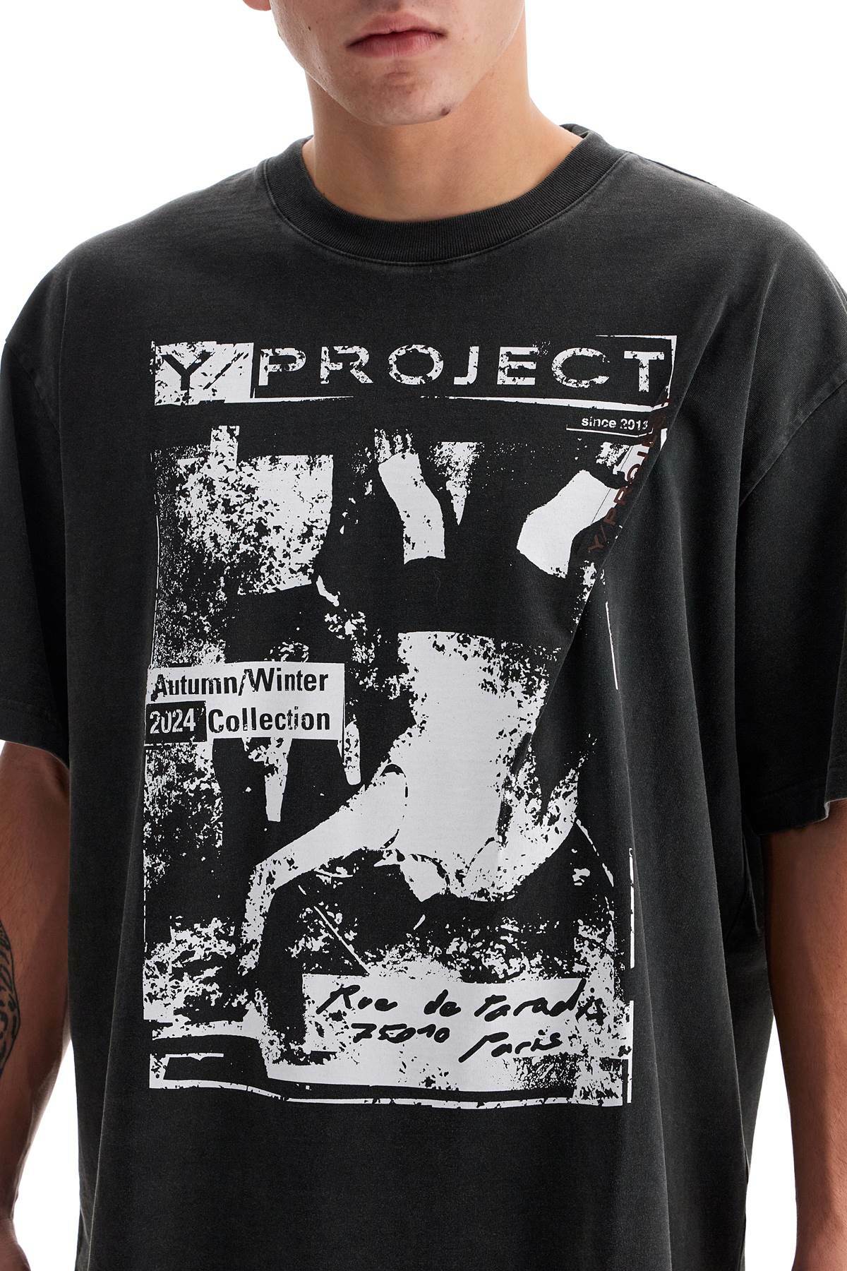 Y PROJECT t-shirt with printed pinch Black