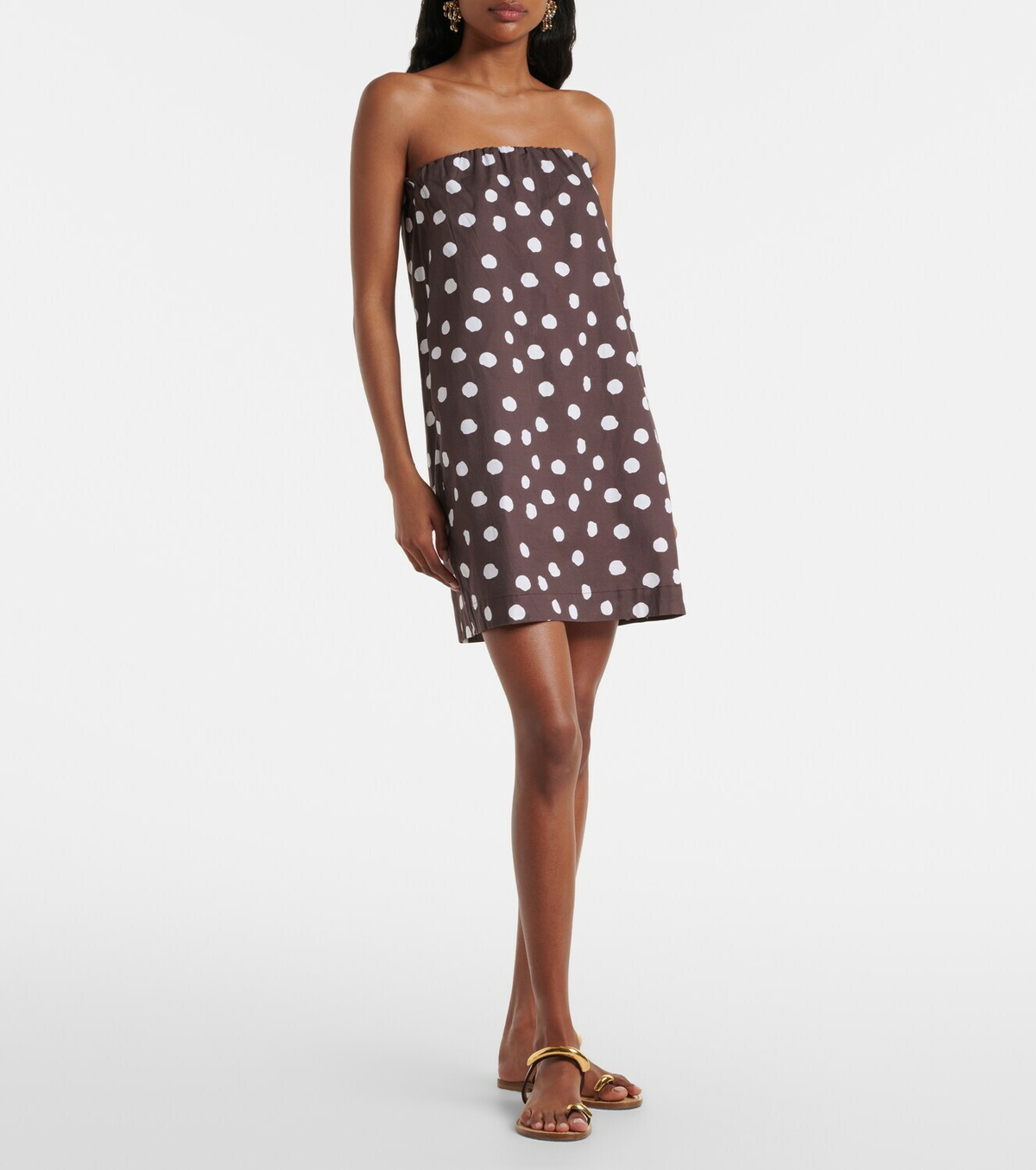 Adriana Degreas Polka-dot cotton-blend minidress