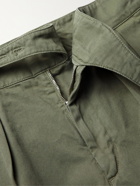 Rubinacci - Manny Straight-Leg Garment-Dyed Pleated Cotton-Twill Shorts - Green