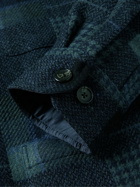 Corridor - Checked Merino Wool Overshirt - Blue