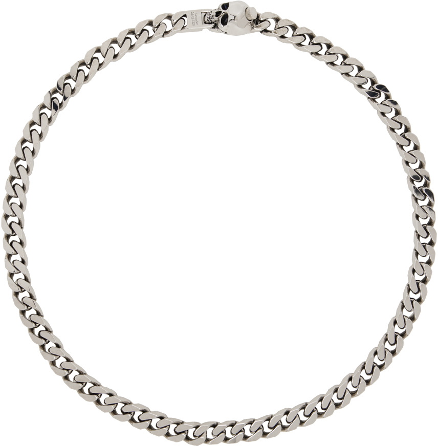 Alexander McQueen Silver Curb Chain Necklace