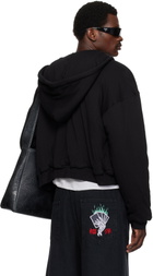 LU'U DAN Black Wadded Hoodie