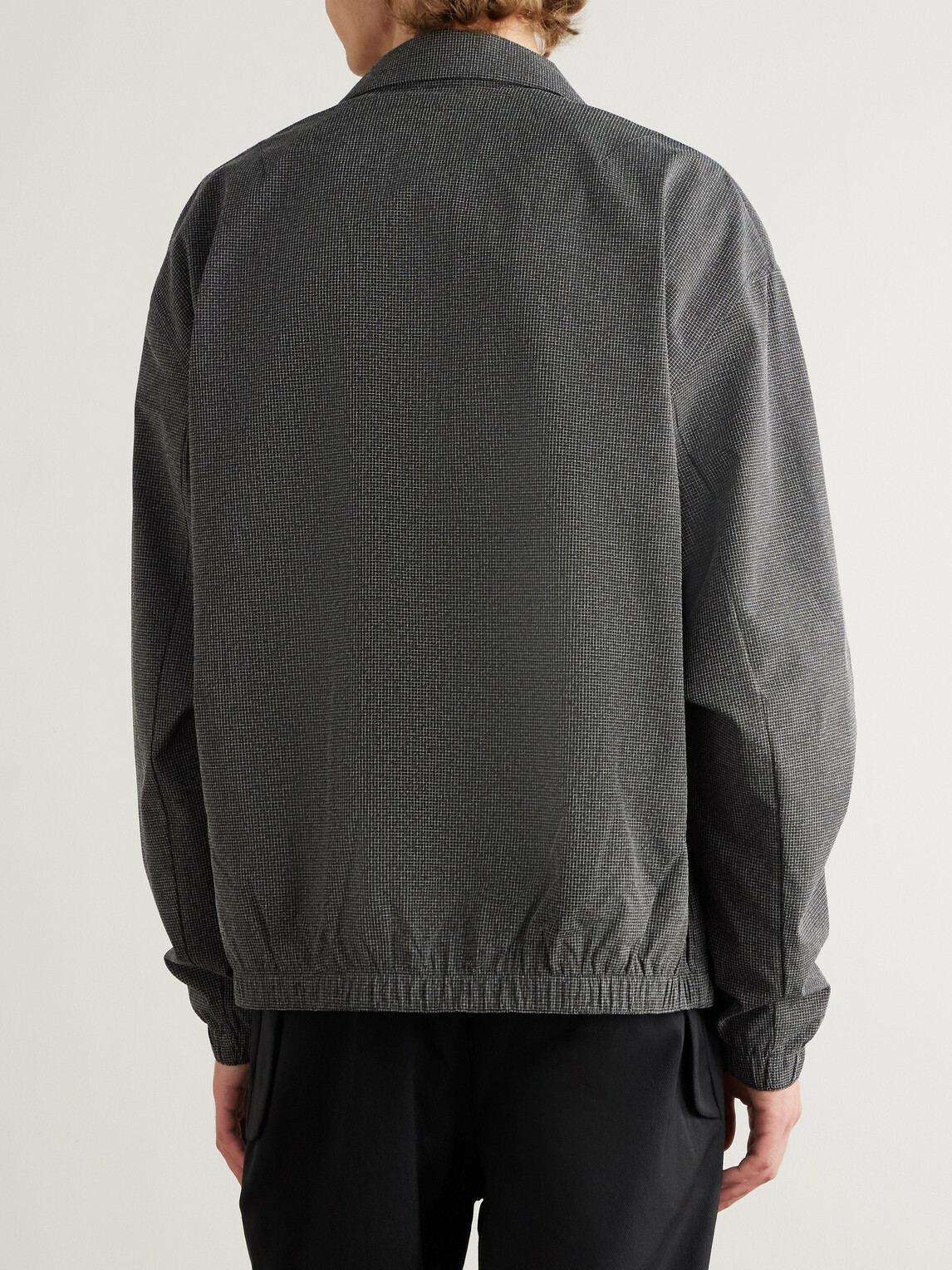 ROA - Lamon Logo-Embroidered Micro-Check Shell Jacket - Black