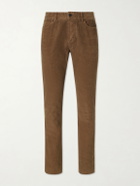 James Perse - Slim-Fit Straight-Leg Cotton-Blend Corduroy Trousers - Brown
