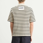 Jil Sander Men's Stripe Short Sleeve Polo in Bluejay