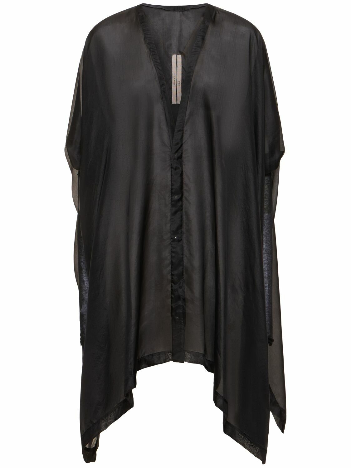 RICK OWENS Zero Silk & Rib Jersey Long Sleeve Shirt Rick Owens