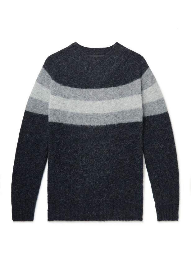 Photo: Howlin' - Striped Brushed Wool Sweater - Gray