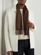 Loro Piana - Striped Fringed Wool and Cashmere-Blend Twill Scarf