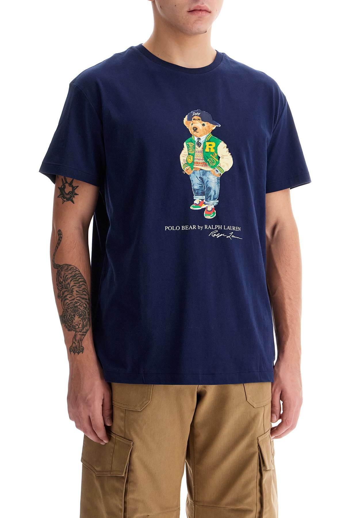 POLO RALPH LAUREN classic fit t-shirt with polo bear print Blue