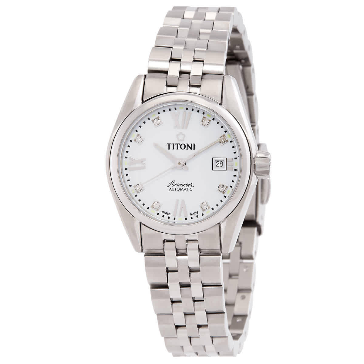 Titoni Airmaster Automatic White Dial Ladies Watch 23909 S-063