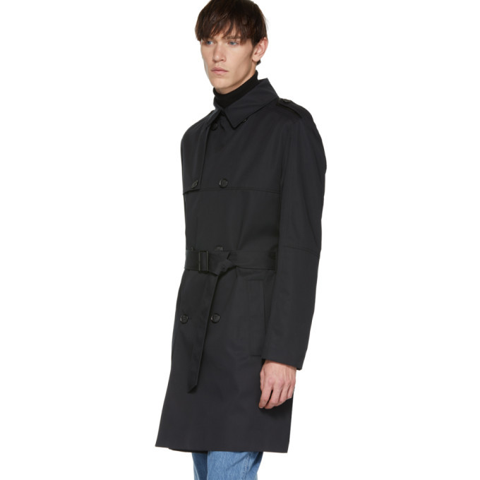 Hugo Black Double-Breasted Trench Coat Hugo Boss