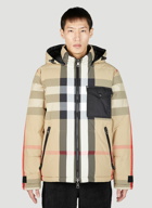 Burberry - Signature Check Down Jacket in Beige