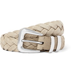 Brunello Cucinelli - 2.5cm Woven Suede Belt - Neutrals