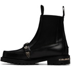 Toga Virilis Black Hard Leather Chelsea Boots