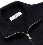 Mr P. - Merino Wool Zip-Up Cardigan - Blue