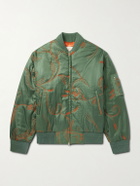 Kardo - Max Embroidered Silk-Twill Bomber Jacket - Green