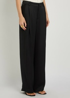 Vince Panelled Straight-leg Satin Trousers Black