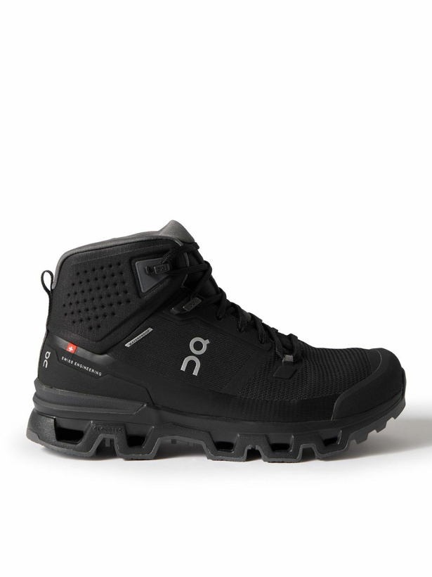 Photo: ON - Cloudrock 2 Waterproof Rubber-Trimmed Mesh Hiking Boots - Black