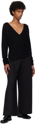 Fax Copy Express Black V-Neck Sweater