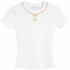 Marine Serre Women's Trompe-L'Oeil Jewelry Baby Fit T-Shirt in White
