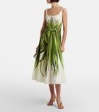 Oscar de la Renta Printed cotton-blend poplin midi dress