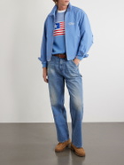 Cherry Los Angeles - Embroidered Cotton-Jersey Sweater - Blue