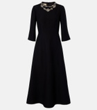 Valentino Crepe Couture embellished midi dress