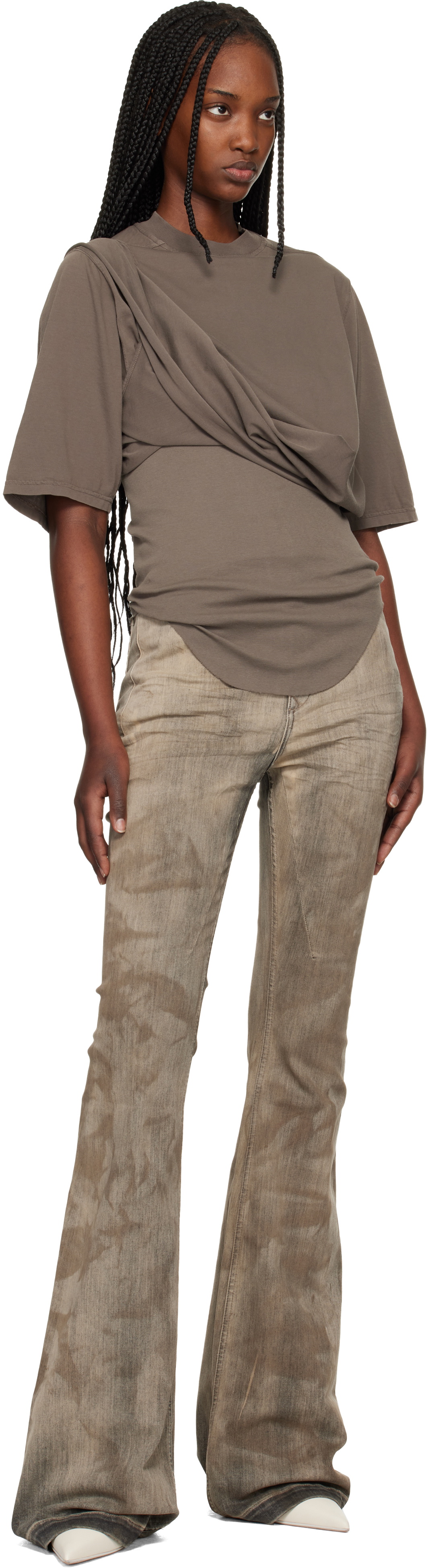 Rick Owens DRKSHDW Brown Temple Jumbo SS T-shirt