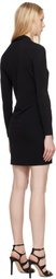 TOM FORD Black V-Neck Long Sleeve Cocktail Minidress