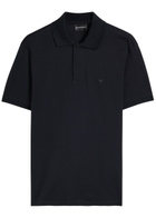 Emporio Armani Half-zip Cotton Polo Shirt Navy