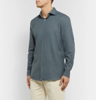 Ermenegildo Zegna - Navy Cotton and Cashmere-Blend Twill Shirt - Blue