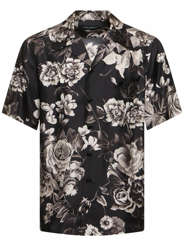 Photo: DOLCE & GABBANA Flower Printed Silk Shirt