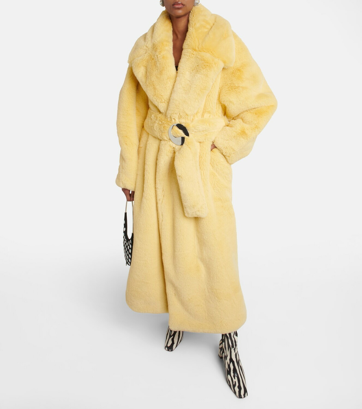 Tibi yellow fur clearance coat