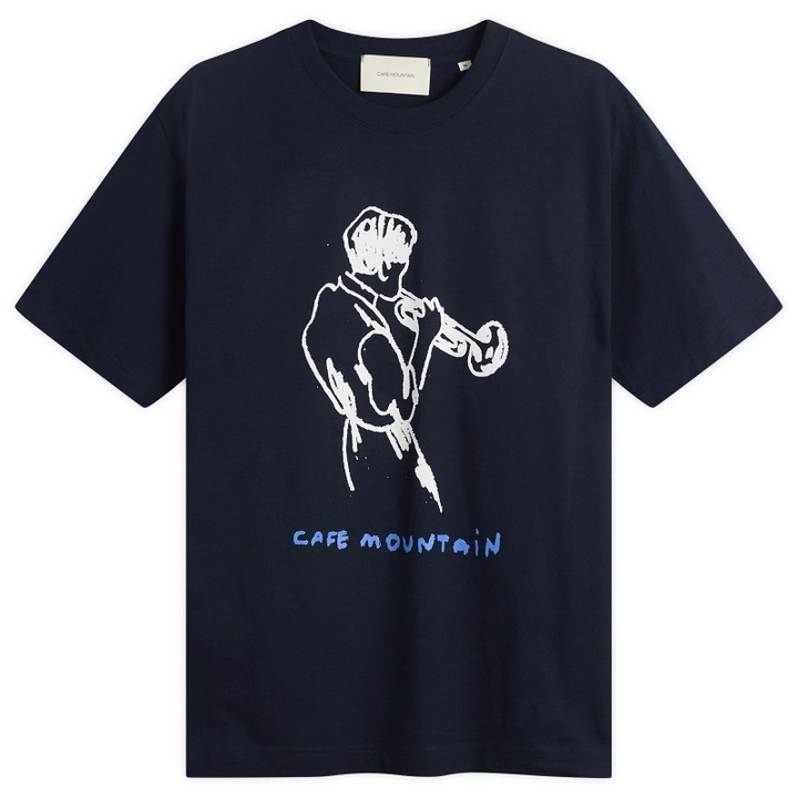 Photo: Café Mountain Men's Jazz T-Shirt in Navy